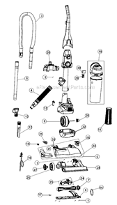 Page A Diagram and Parts List for M088105  Dirt Devil Upright Vacuum